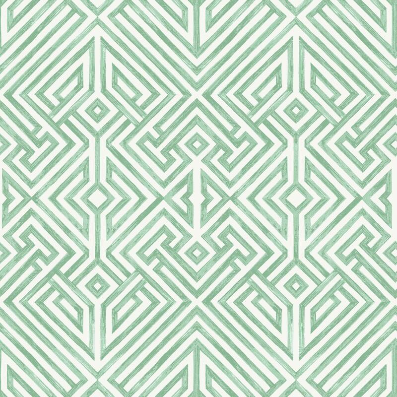 A-Street Prints Lyon Green Geometric Key Wallpaper