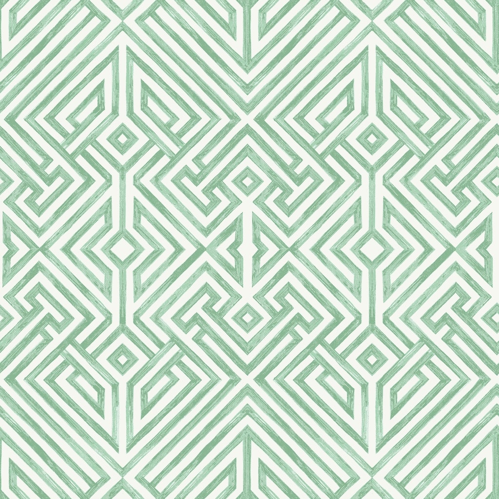 A-Street Prints Lyon Green Geometric Key Wallpaper