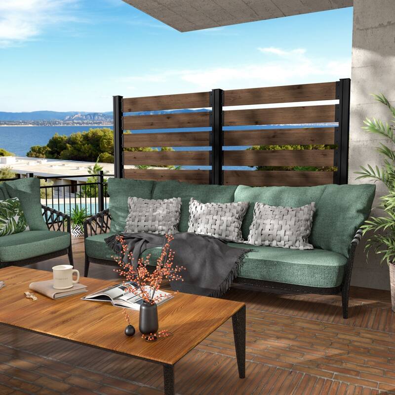 VEIKOUS Versatile 4-Sided Wooden Privacy Panels, L-Shape or Straight Line Fence for Garden, Pool, AC Unit, and Trash Enclosure