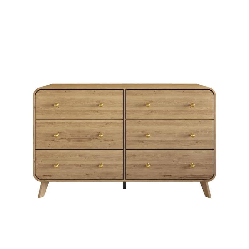 CraftPorch Contemporary 6-Drawers Dresser - Light Oak