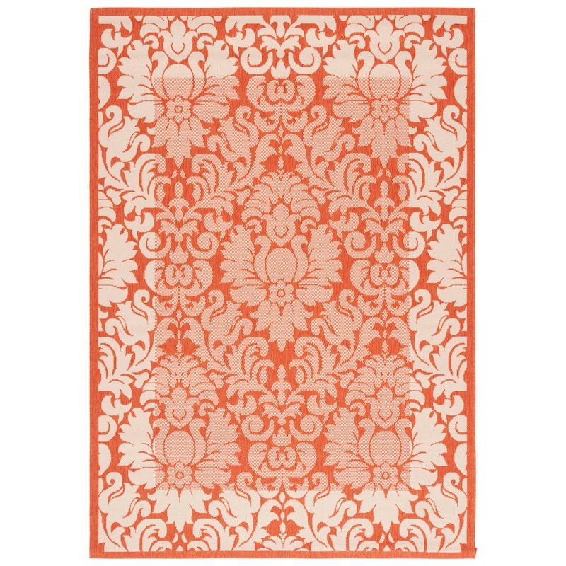 SAFAVIEH Courtyard Peggie Indoor/ Outdoor Patio Backyard Rug - 6'7" x 9'6" - Terracotta/Natural