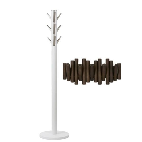 Umbra Flapper Coat Rack (White) Umbra Picket Rail Hook (AgedWalnut) Bed Bath & Beyond 39122527