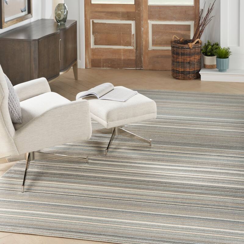 Nourison Marmara Contemporary Coastal Stripe Linear Area Rug