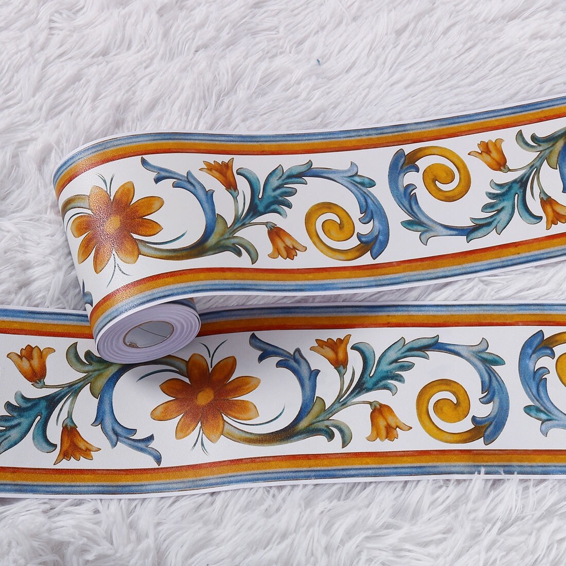 Shop 3d Wall Paper Border Self Stick Pvc Blue Yellow Morning Glory