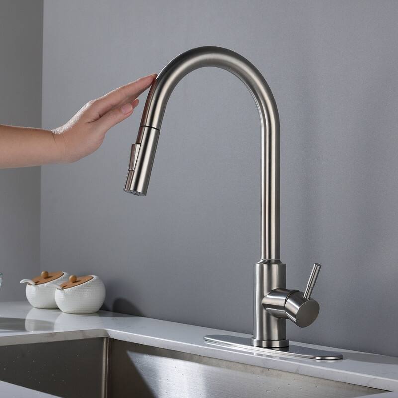 Touch Kitchen Faucet with Pull Down Sprayer - Brushed Nickel