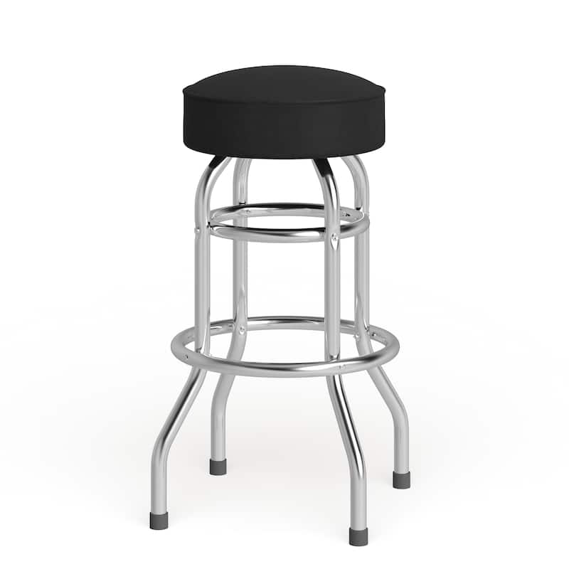 Double Ring Chrome Barstool - 20.5"D x 20.5"W x 30.25"H