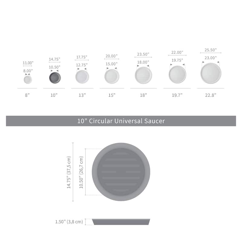 Universal Round Plant Saucer, Heavy Duty Planter Tray