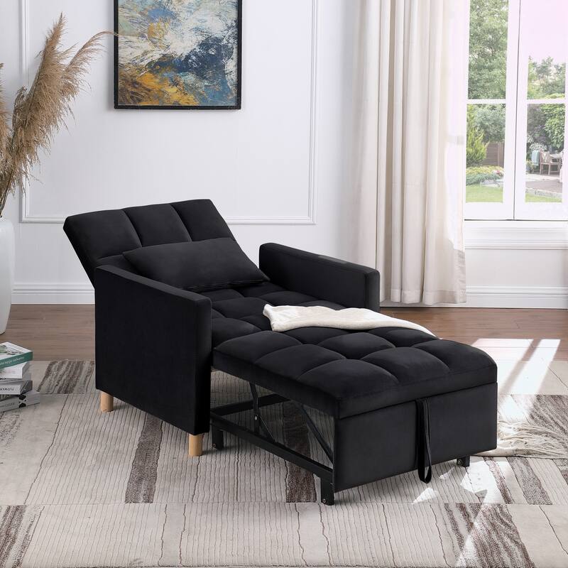 Modern Convertible Sleeper Sofa Chair Bed with Pillow