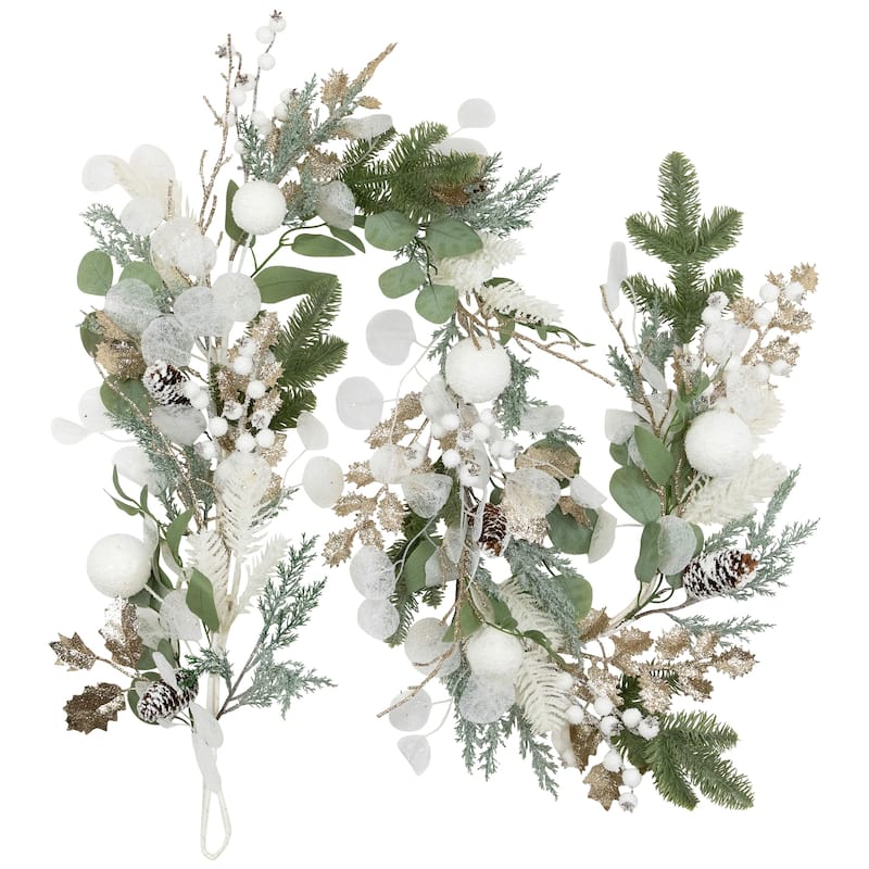 Mixed Winter Foliage Artificial Christmas Garland- 6' x 8" - Unlit