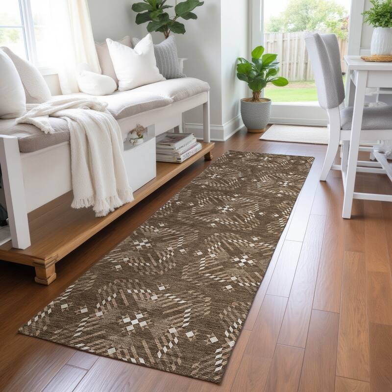 Machine Washable Indoor/ Outdoor Modern Frontenac Chantille Rug