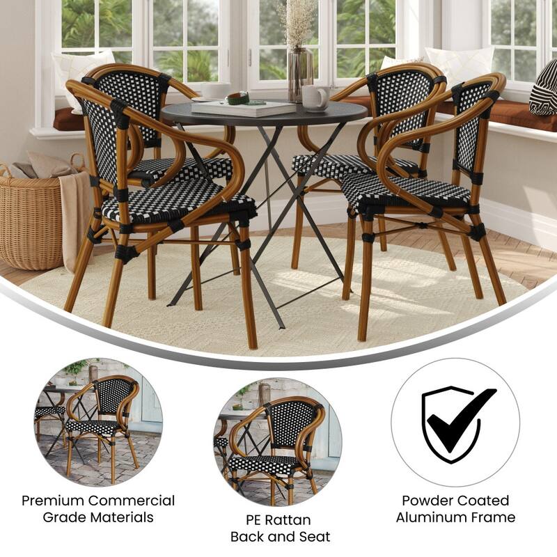 Stacking Bistro Chairs with Metal Frames
