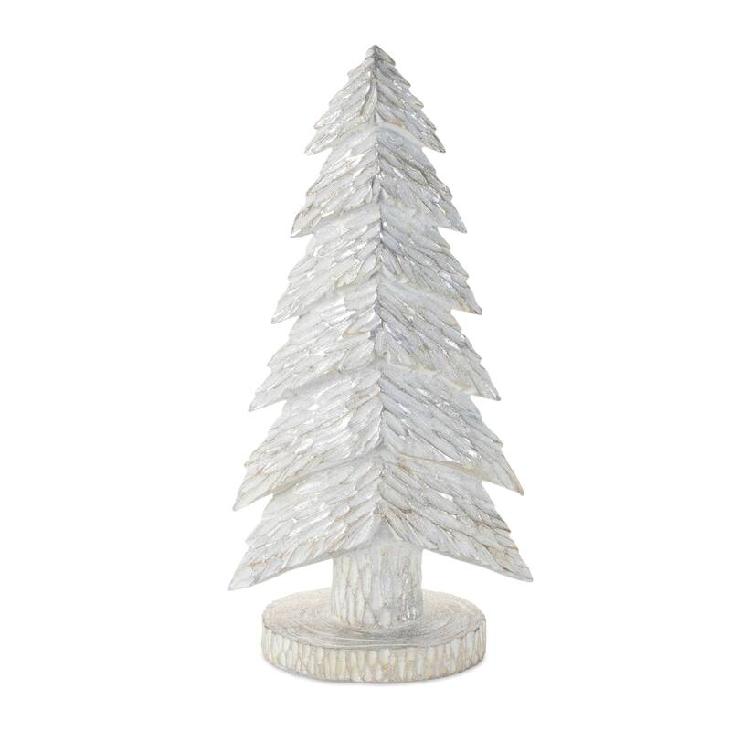 White Christmas Tabletop Trees (Set of 2)