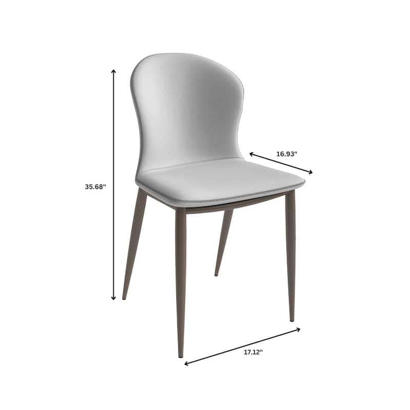 Upholstered Dining Chair in Fabric with Iron Legs Mosaic Series Set of 2