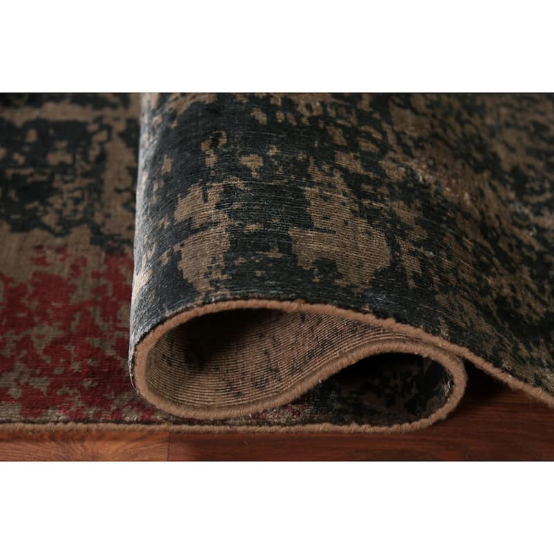 Abstract Contemporary Foyer Rug Hand-Knotted Wool Carpet - 3'0"x 6'5"