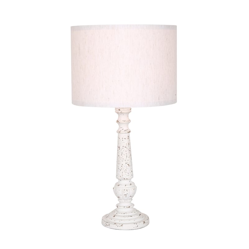 24.5" Resin Table Lamp With Linen Fabric Shade (Set of 2)