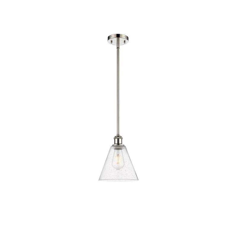 Innovations Lighting Berkshire 1 Light 8" Mini Pendant - Polished Nickel/Seedy