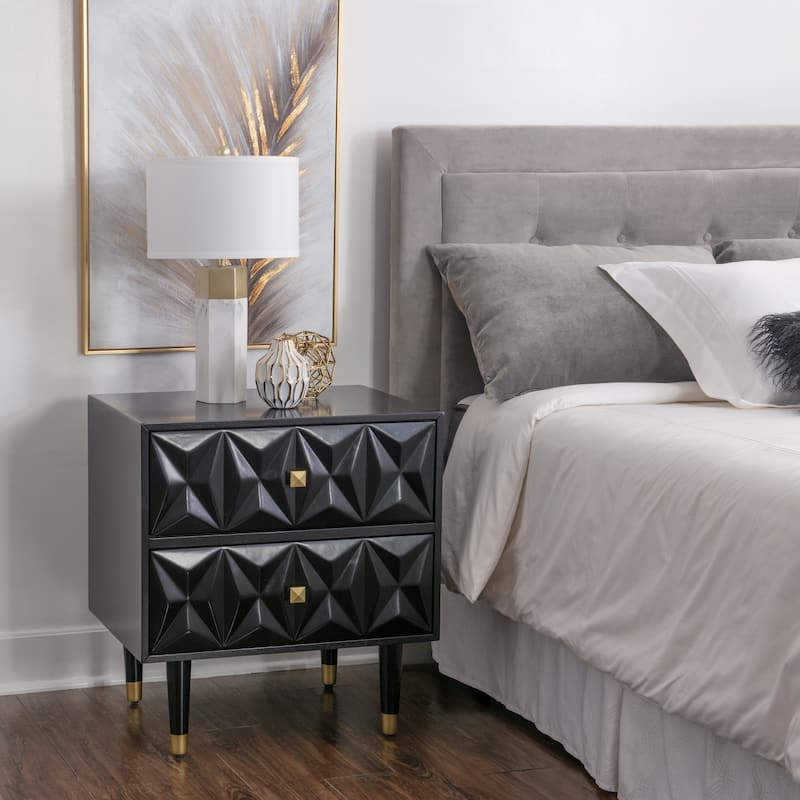 Carson Carrington Geo Wood Nightstand