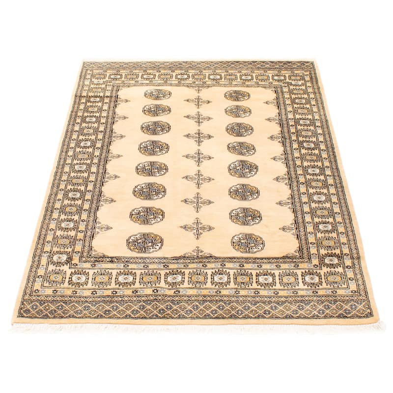 ECARPETGALLERY Hand-knotted Peshawar Bokhara Beige Wool Rug - 4'7 x 6'6