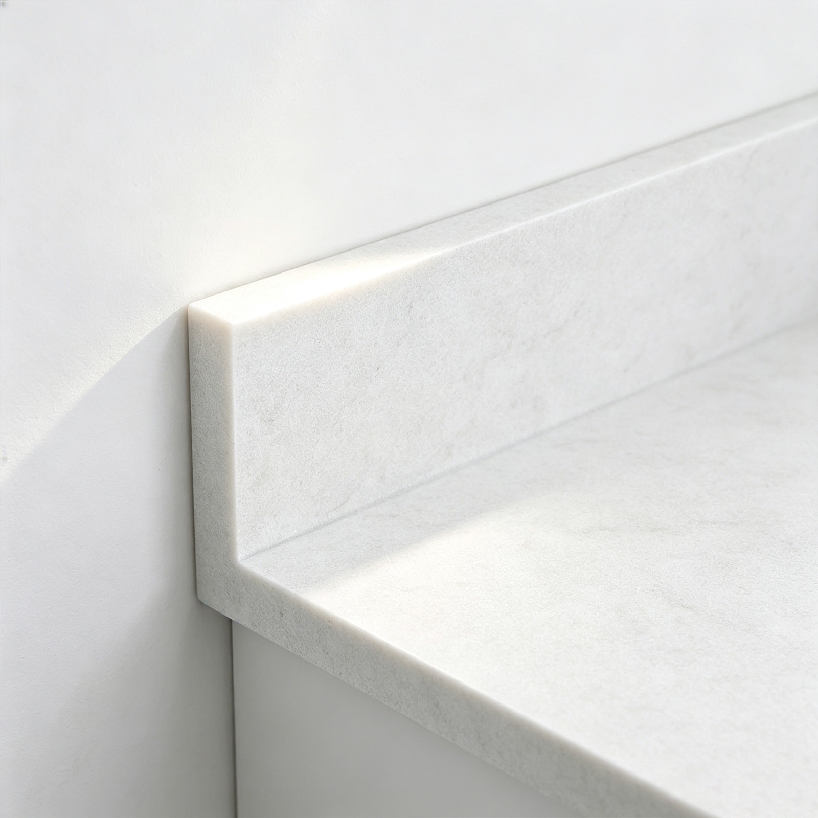 21" to 48" Ariston White Engineered Stone Side Splash & Backsplash for Vanity