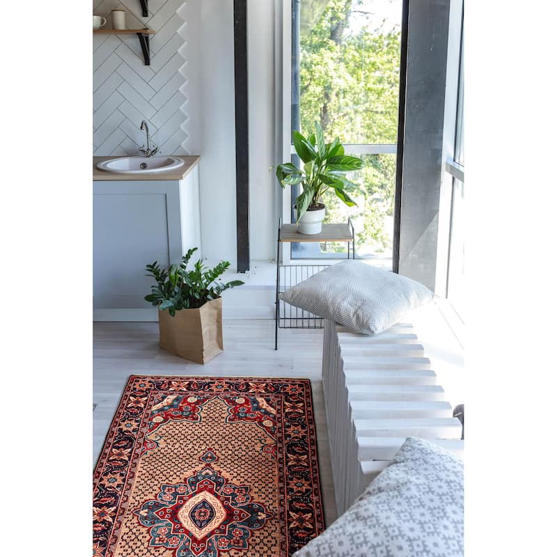 ECARPETGALLERY Hand-knotted Anatolian Vintage Tan Wool Rug - 4'11 x 10'4