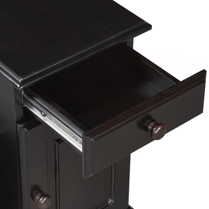 Vintage End Table Flip Top Side Table with USB Ports