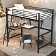 preview thumbnail 2 of 16, Modern Twin Size Metal MDF Loft Bed With Built-in Desk And Shelf for Bedroom