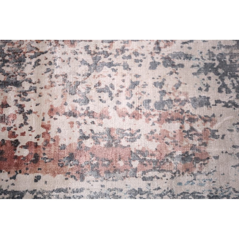 Contemporary Abstract Indian Foyer Rug Handmade Wool Carpet - 2'7"x 4'10"