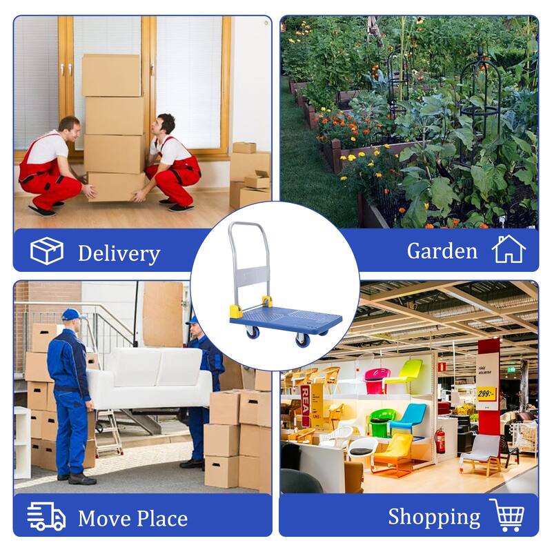 Foldable Push Hand Cart, Platform Truck