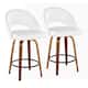 Option White Faux Leather/Walnut