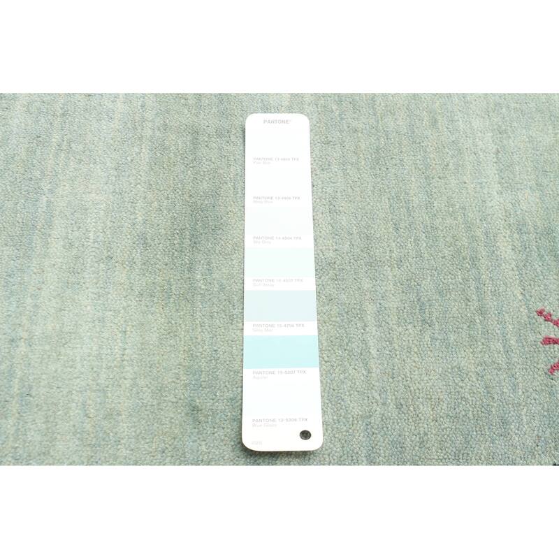 ECARPETGALLERY Hand Loomed Kashkuli Gabbeh Light Blue Wool Rug - 4'0 x 5'9