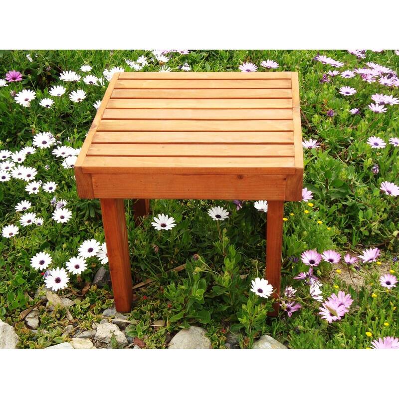 Side Table - French Country Style Accent Table - 18"H x 20"W x 20"L - Brown Finish - 18