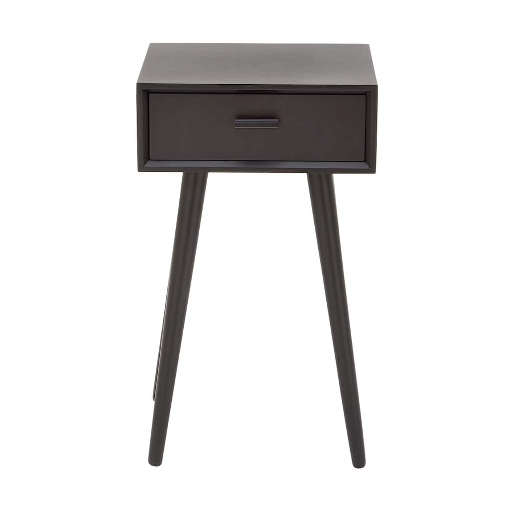 Wood Single Drawer Accent Table - Black - Roche River Decor - 13"W x 16"L x 28"H