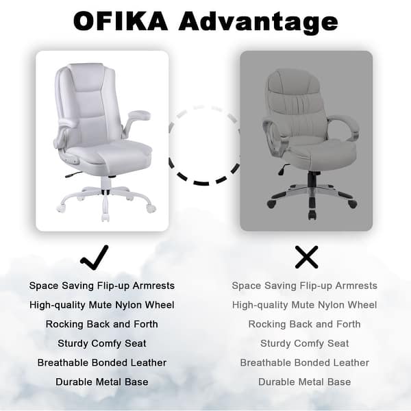 Executive Desk Chair High Back Office Chair- Flip Arms Adjustable