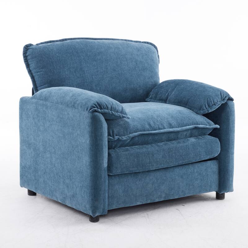 Chenille Oversized Lounge Chair with Thick Cushions and High Back Support Wide Seat