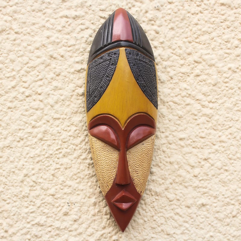 Novica Handmade God Is Good African Wood And Aluminum Mask
