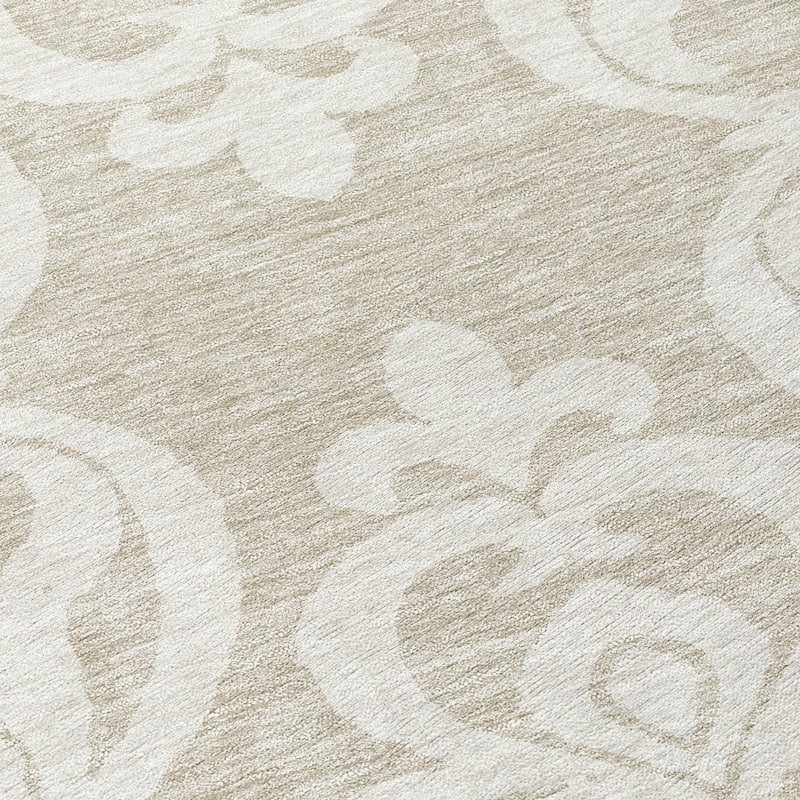 Machine Washable Indoor/ Outdoor Damask Glam Chantille Rug