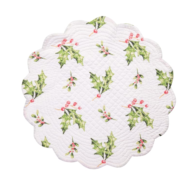 Ruby Cardinal Round Placemats Set of 6, 17"