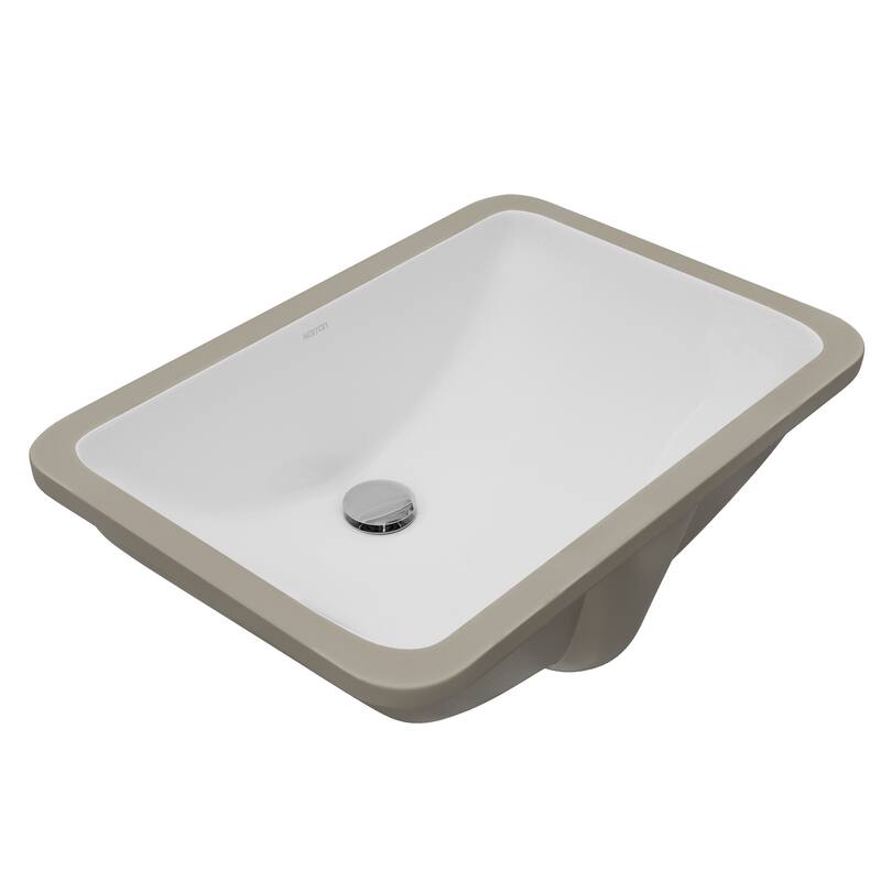 Karran Valera 21" Rectangular Undermount Vitreous China Bathroom Sink in White