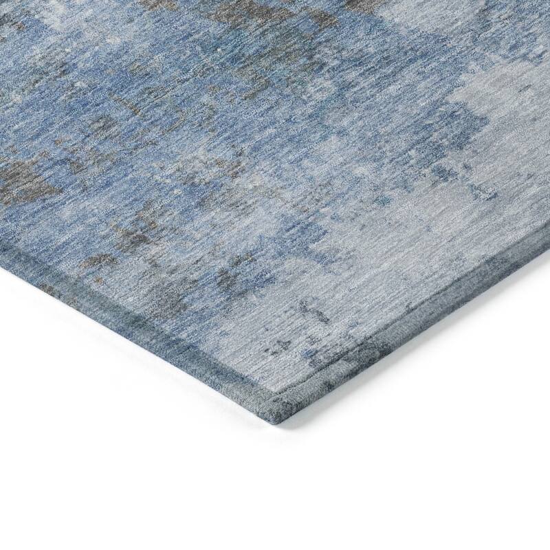 Machine Washable Indoor/Outdoor Abstract Blend Chantille Rug