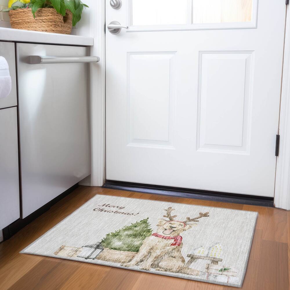 Premium Washable Super Soft Merry Christmas Dog Mayfield Rug