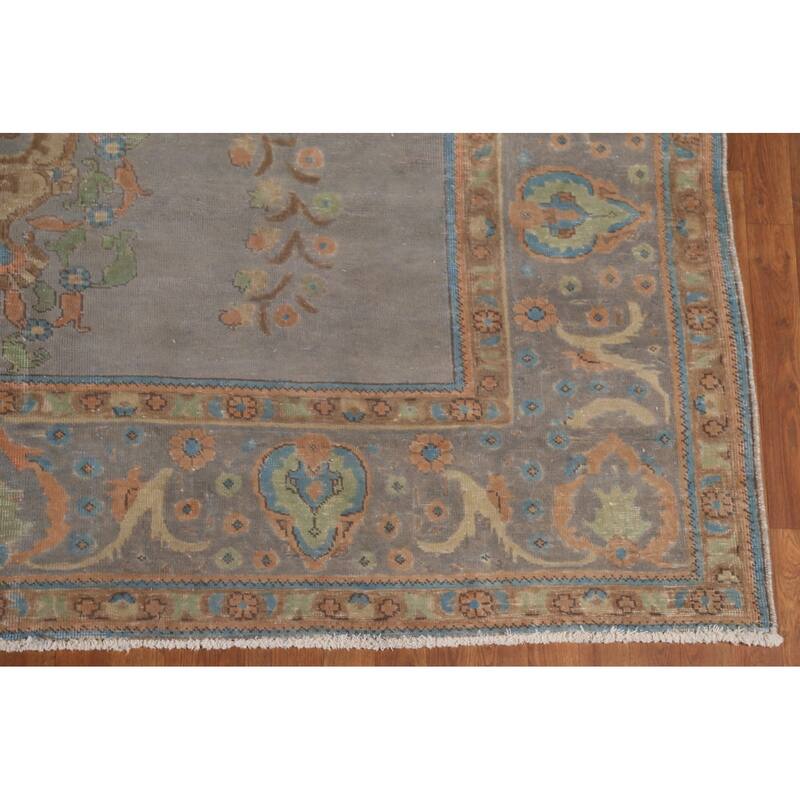 Over-Dyed Tabriz Persian Vintage Rug Hand-Knotted Wool Carpet - 8'3"x 11'5"