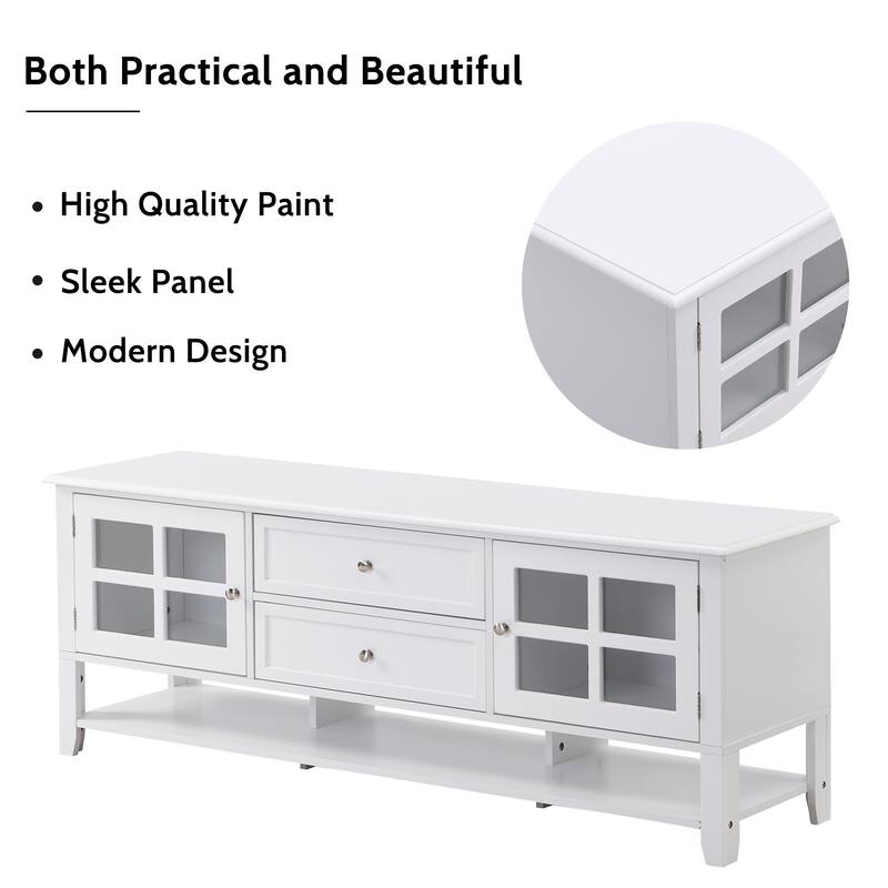 TV Stand for TVs up to 60", Entertainment Center with Multifunctional Storage Space, TV Cabinet