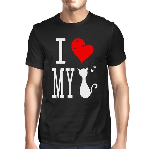 Shop Men S Cute Graphic Statement T Shirt I Love My Cat Black