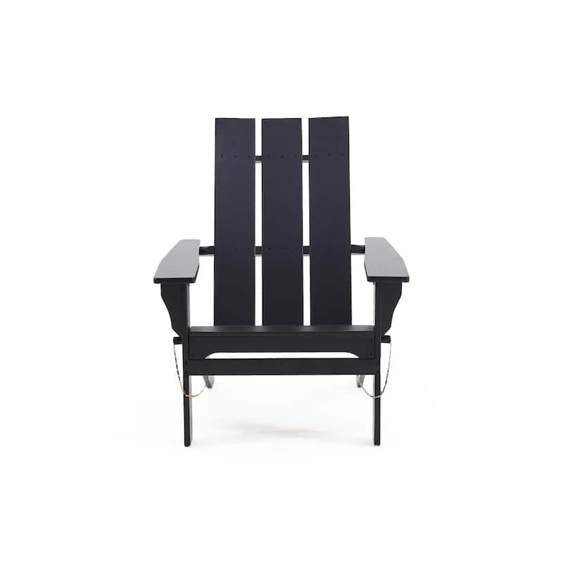 Roomfitters Folding Adirondack Chair with Wide Slatted Back and Armrests, All-Weather Outdoor Seating