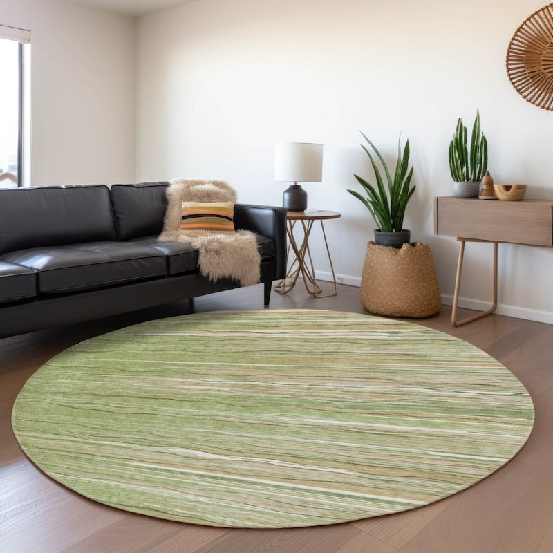 Premium Washable Super Soft Solid Landscape Mayfield Rug - Green - 8' x 8'