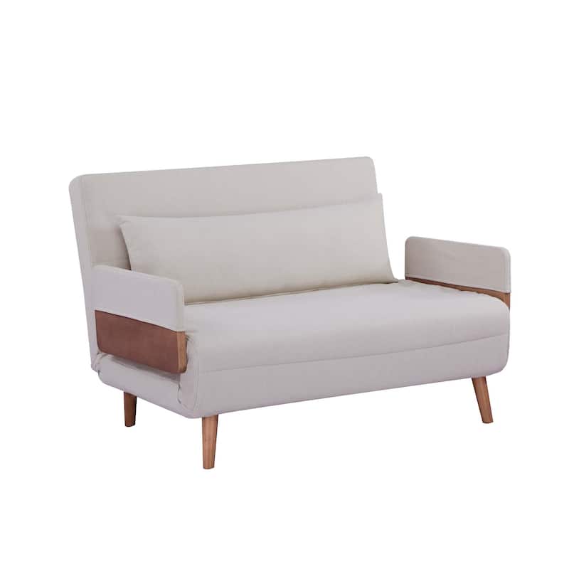 GDFStudio - Thorne 45.7" Cotton-Linen Convertible Sofa Bed with 3-Position Adjustable Backrest