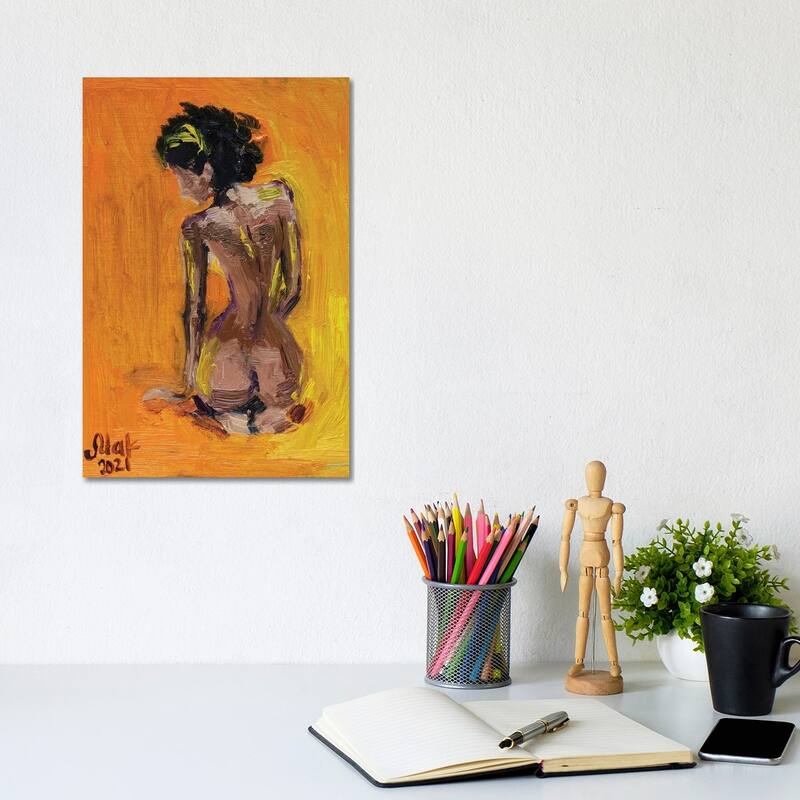 iCanvas "African American Woman Back" by Nataly Mak Canvas Print - 12x8x0.75