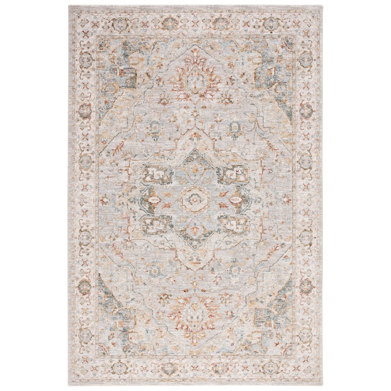 SAFAVIEH Hamilton Gundeline Oriental Rug - 6'7" Square - Grey/Blue