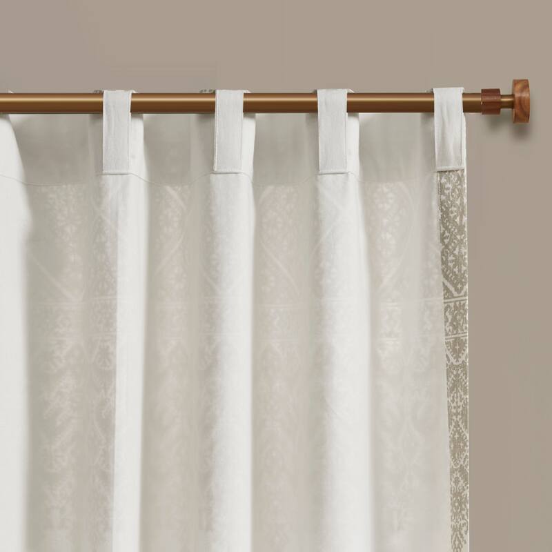 INK+IVY Mila Cotton Printed Window Panel with Chenille detail and Lining 50"W x 84"L