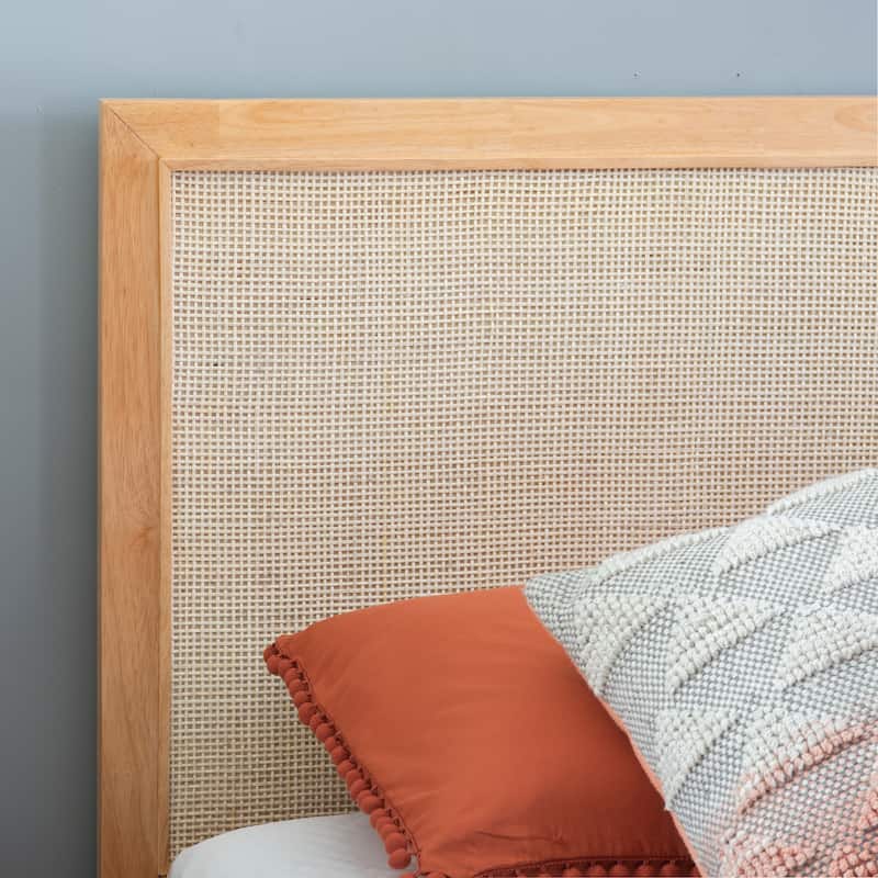 Linon Adlephi Natural Cane 4-Piece Queen Bedroom Set